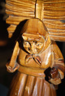 Vtg Black Forest Germany Hand Carved Wood Sculpture Woman Carrying Wheat 10 5 