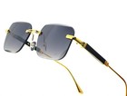 Trendy Rimless Square Metal Sunglasses Vintage Square Eyewear Women Ladys New