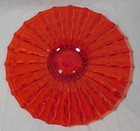 Vintage Mid Century Modern  mcm   Orange Glass Serving Tray   Server  16  Round