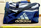 New nwot Adidas Sports Gym Duffel Training Bag Shoulder Strap Blue gray black 