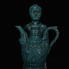   China Dynasty Antique Da Zhou Chai Kiln Marked Green Child Porcelain Pot
