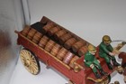 F l o    S  1969 Cast Iron Budweiser Clydesdale Beer Wagon 8 Horses 2 Drivers