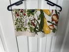 2 Vintage Linen Kitchen Tea Towels  Colorful Graphic Prints  Read Description