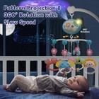 Baby Crib Mobile Toy With Lights And Music Star Projector Blue Musical Box Boys