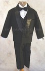 New Boy Formal Tuxedo Set Black Shawl Collar Sz L 2t 5 12 14 wedding    recital