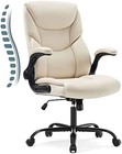 Leather Home Office Desk Chair Adjustable Swivel Rolling Wheels Computer Chair