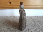 Vtg Phillip E  Brown Carved Bird Driftwood Folk Art Asheville N  Carolina Flawed