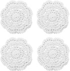 Lace Round Crochet Doilies Handmade Coasters Vintage Style Table Placemats  4   