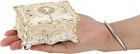 Hipiwe Vintage Jewelry Box  Small Enameled Trinket Box Organizer Small  Beige