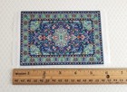 Dollhouse Miniature Rug Small Blue Green 6 1 4  X 3 3 4  With Fringe 1 12 Scale