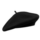  Wool French Beret Hat For Women One Size Black