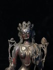 11  Antique Old Tibetan Buddhism Bronze Gilt Green Tara Statue Asian Collections