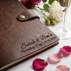 Personalized Leather Photo Album  Wedding Picture Scrapbook  Couple Gift