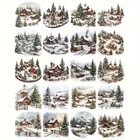 10pcs Classic Christmas Scene Stickers- Scrapbook  Journal  Diy Crafts   Cards