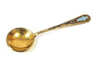 Miniature Russian Spoon 875 Silver Gold Washed Blue Enameled Hallmarked 2 