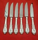 Set Of 6 Rose Point By Wallace Sterling Serrated Steak Knives Custom Made  13408