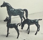 Hartland Cm Lil Bits Sized Teal Dapple Morgan Mare And Twin Foals