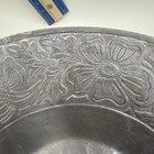 Vtg Hand Forged Everlast Metal Floral Design Hammered Round Aluminum 12 