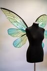 Green Fairy Wings Costume Cosplay Butterfly Elf  Woodland Iridescent Halloween