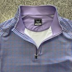 Deolax 1 4 Zip Golf Pullover Long Sleeve Mens M Check Upf 50  Purple Stretch