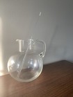 Vintage Glass Martini   Drink Pitcher With Glass Stirrer Hand Blown Glass Large