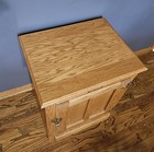 Vintage White Clad Oak Wood Ice Box Nightstand Cabinet Chest End Table
