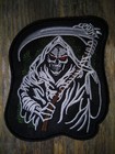 New Grim Reaper Patch - Red Eyed Black Robed Evil Skeleton W  Die Scythe Tool 5 
