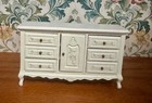 Vintage Miniature Dollhouse Hand Painted Floral Dresser Sideboard 1 12 Scale