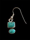 Sterling Silver Turquoise Dangle Earrings Southwestern Boho 925