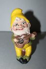 Lot Of 4 Vintage 70 s Hand Painted 5  Ceramic Gnomes Playing Music Instruments