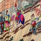 Antique Japanese Folding Fan Hand Painted Fabric Pre-wwii C1920-30s Original Box