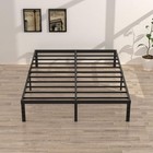 Full Bed Frame No Box Spring Needed  14 Inch Heavy Duty Metal Full  Black 