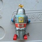 Vintage Tin Wind-up Robot Mechanical Sparking W Robot - Noguchi - Japan Complete