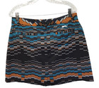 Slazenger Womens Skort Sz 8 Geometric Blue Orange Brown Tennis Golf Beach