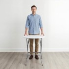   White Round Plastic Folding Table Mercial Portable For Picnic