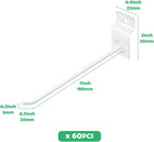 60pcs 8 In Slatwall Hooks Assortment Set Panel Display Slat Wall Hook Hangers Fo
