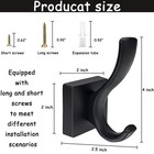 Towel Holder For Bathroom Wall Hooks Rack Robe Coat Heavy Duty Entryway Black