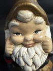 Vtg 1970s Ceramic 8  Sitting Garden Dwarf   Gnome W  Satchel Bag - Hand Painted