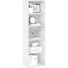 5-tier Wood Bookshelf Easy Assembly Storage Organizer Space Saving Unit New