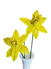 Vintage Yellow French Glass Seed Bead Daffodil Flowers