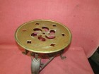 Large Antique American Brass  And  Wrought Iron Fireplace Trivet Or Footman 