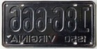 1950 Virginia License Plate