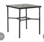 Hanover Montclair 33  Square Counter Height Patio Table - Steel Outdoor Umbrella