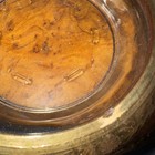 7 Vintage Mcm Glass With Gold Tone Rim Drink Coasters  w 