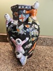 Porcelain Fertility Vase Hand Painted Black W Kids Chinese Japanese Asian