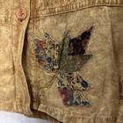 Vtg Mineral Washed Quilt Patchwork 2-pc Shirt M Skirt L Maxi Set Mustard Yellow