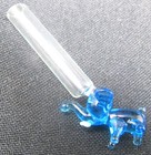 Elephant Blue Glass Vial 1inch Little Bottle Charm Pet Hair Ashes Pendant Rice T
