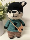 Handcrafted Amigurumi Crocheted Shiba Inu Dog W  Removable Satchel Adorable 