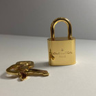 Louis Vuitton Padlock Lock 2 Key Brass Gold Reflective Number 315
