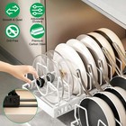 Kitchen Cabinet Pull-out Organizer storage Rack  Lot Of 2 -pans Lid Holder White